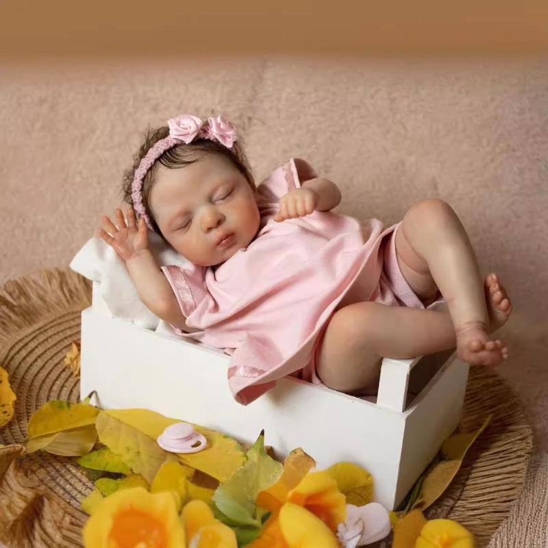 10 Inch Mini Reborn Baby Doll Luna Soft Cloth Body Simulation Regeneration Doll Children Companion Toy Palm Doll Kid's Birthday Xmas Beautiful Present