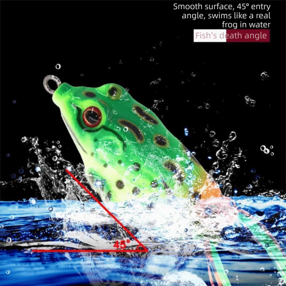 2PCS 3D Eyes Frog Lures 12g Weight Plastic Fishing Lure Durable Soft Tube Bait Wild Fishing