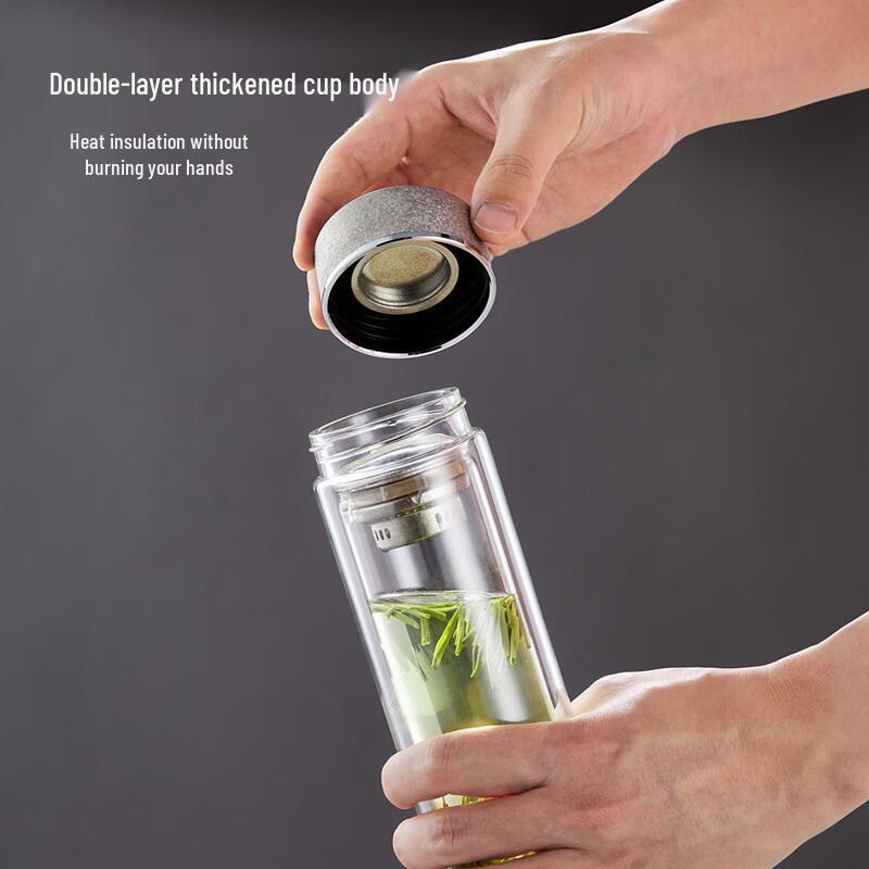 Shangqi Double-Layer Borosilicate Glass Tea Infuser Bottle