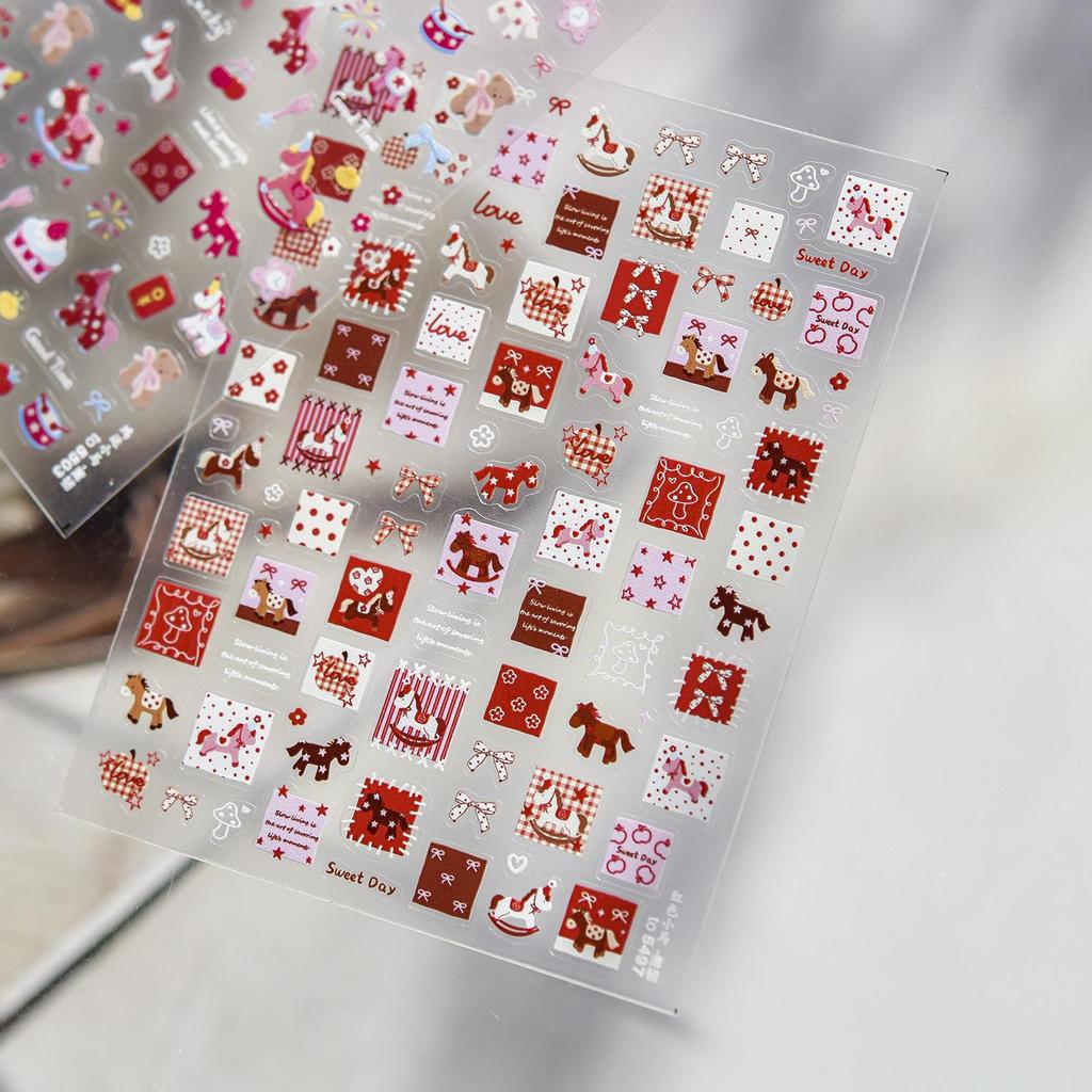 Tomoni Thin and Flexible Nail Stickers - Sweet Swan & Little Horse Designs