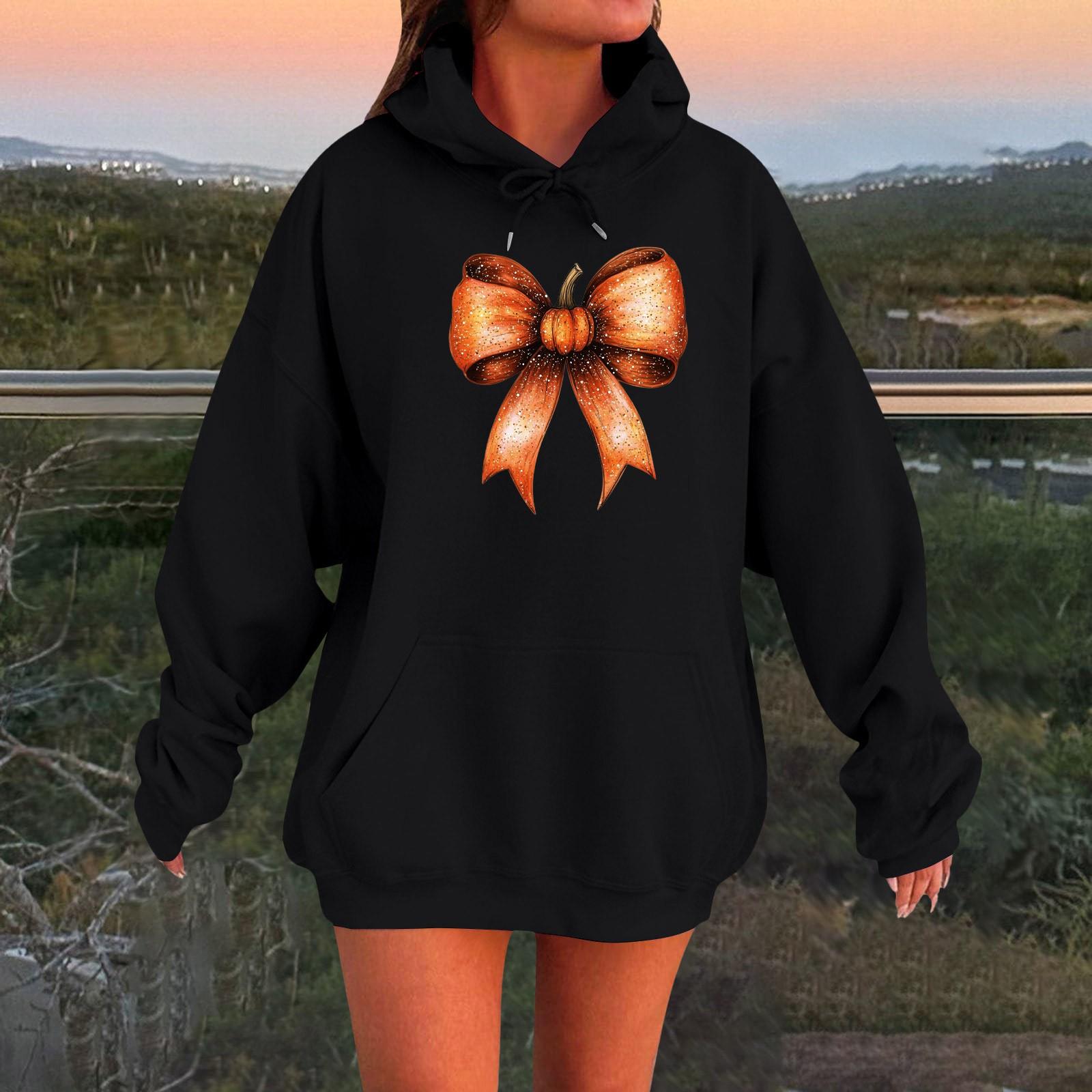 

Женский плюшевый свитшот с длинными рукавами оверсайз со спущенными плечами и капюшоном с принтом на Хэллоуин XXXXL чёрный