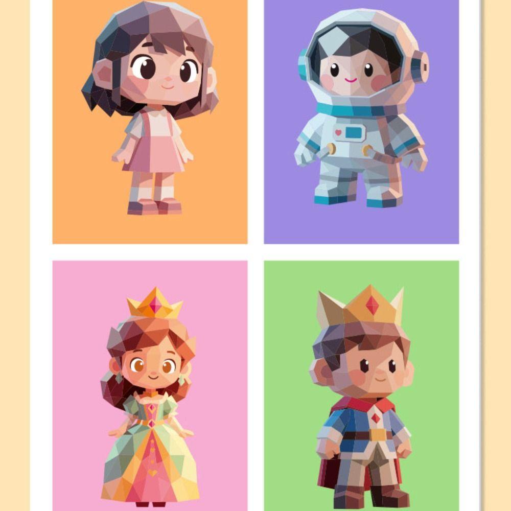 Paper DIY Paste Material Kit Handmade Animals Sticker Book 3D Geometric Sticker Books  Kids