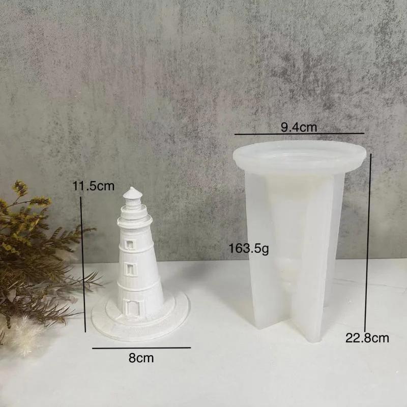 Lighthouse Ornament Gypsum Mold Lighthouse Aromatherapy Candle Silicone Mold