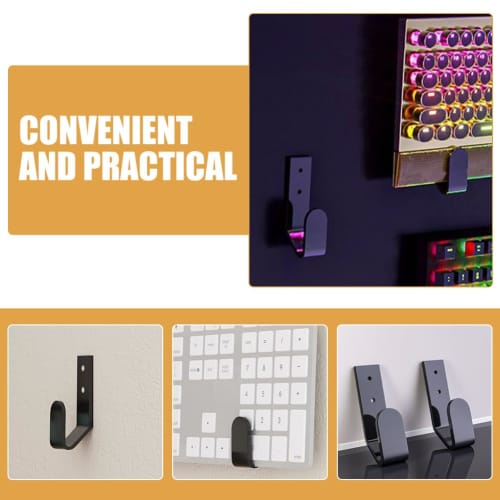 STOBOK Keyboard Wall Hanger, 2-Piece Acrylic Universal Keyboard Wall Mount Stand, Gaming Keyboard Storage Organizer