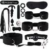 Hot Exotic Bed Bondage Set BDSM Kits Exotic Sex Toys For Women Adults Games Leather Handcuffs Whip Gag Nipple Clamps Sex Shop2
