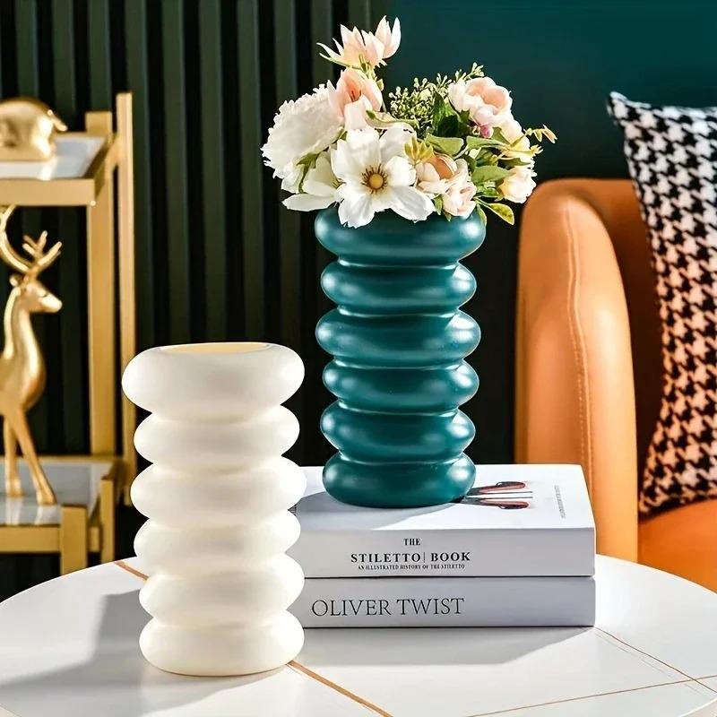 1PC Plastic Spiral White Vase Hydroponic Pot Vase Decoration Home Desk Decorative Vases for Flowers Decoration Maison Floreros