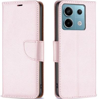 Xiaomi Redmi Note 13 Pro 5G Flip Case, Wallet Litchi Leather, Pink