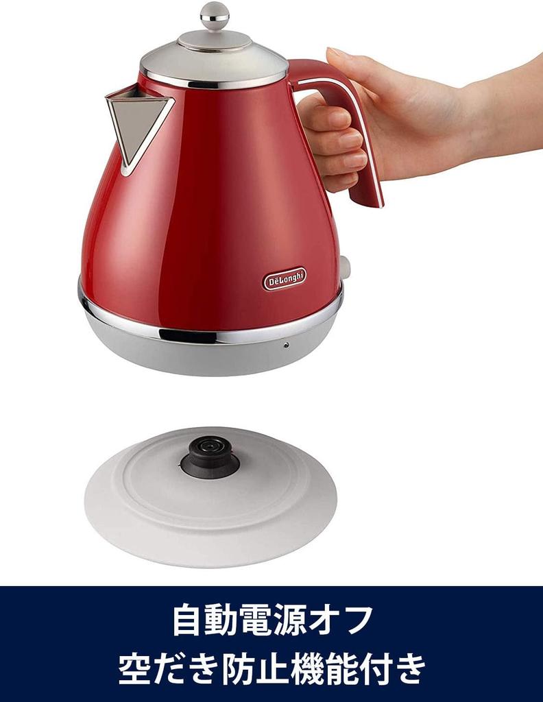 DeLonghi KBOC1200J-R [Electric Kettle Icona Capitals Tokyo Red] Japan Import