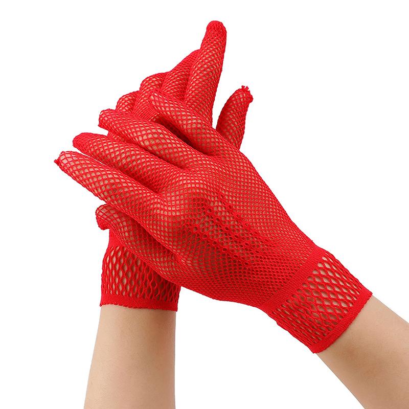 1 Pair  Sale Fishnet Mesh Glove  Women Lady Girl Glove Protection Lace Elegant Lady Style Gloves Black And White