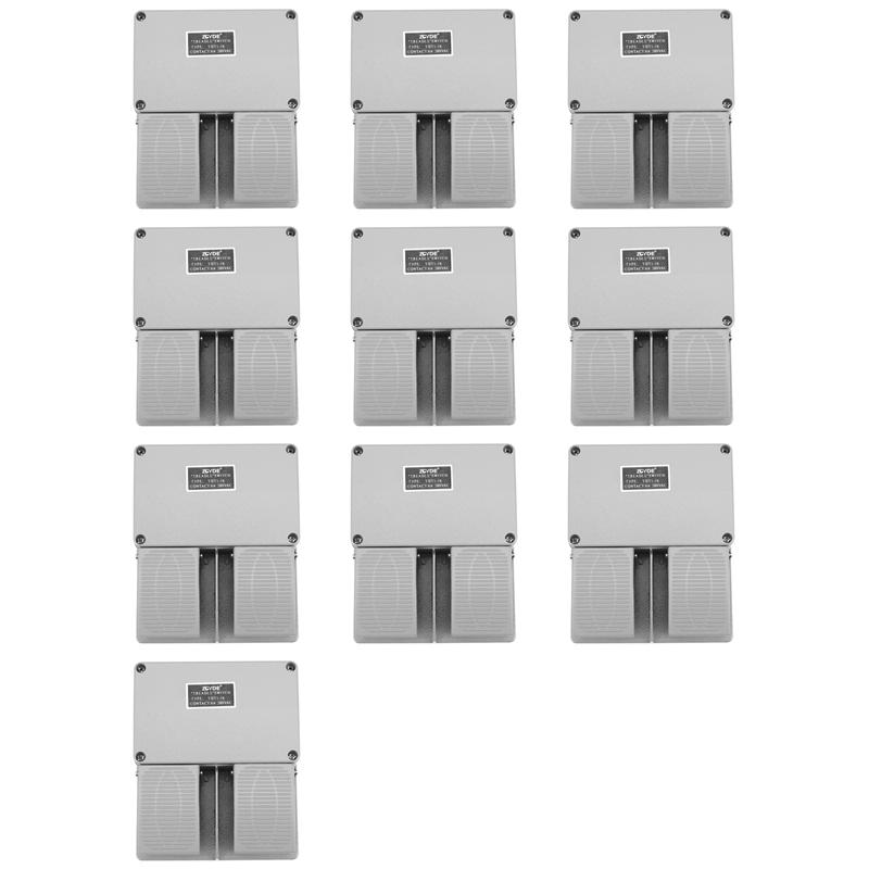 

10X Foot Switch YDT1-16 Aluminum Shell Gray Double Pedal Switch Machine Tool Accessories Switch сірий колір