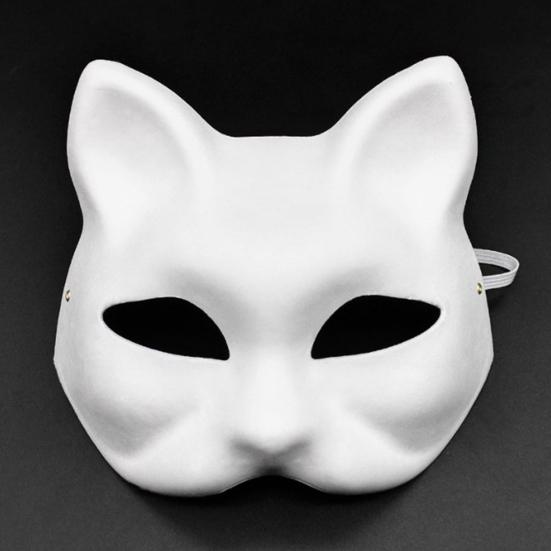 20 Pcs Face Cushion Kit Fox Cat Face Cushion DIY Halloween Masquer Set with Paint And Brush Make-up Party Prop for Dancing Party