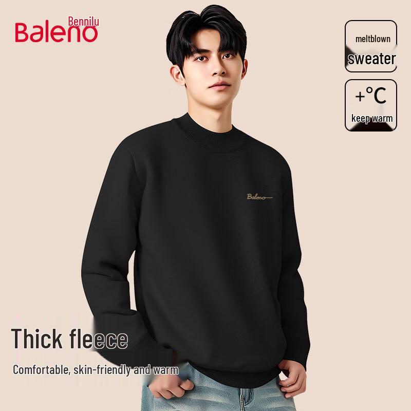 

Baleno Men s Half-High Neck Fleece Lined Sweater L