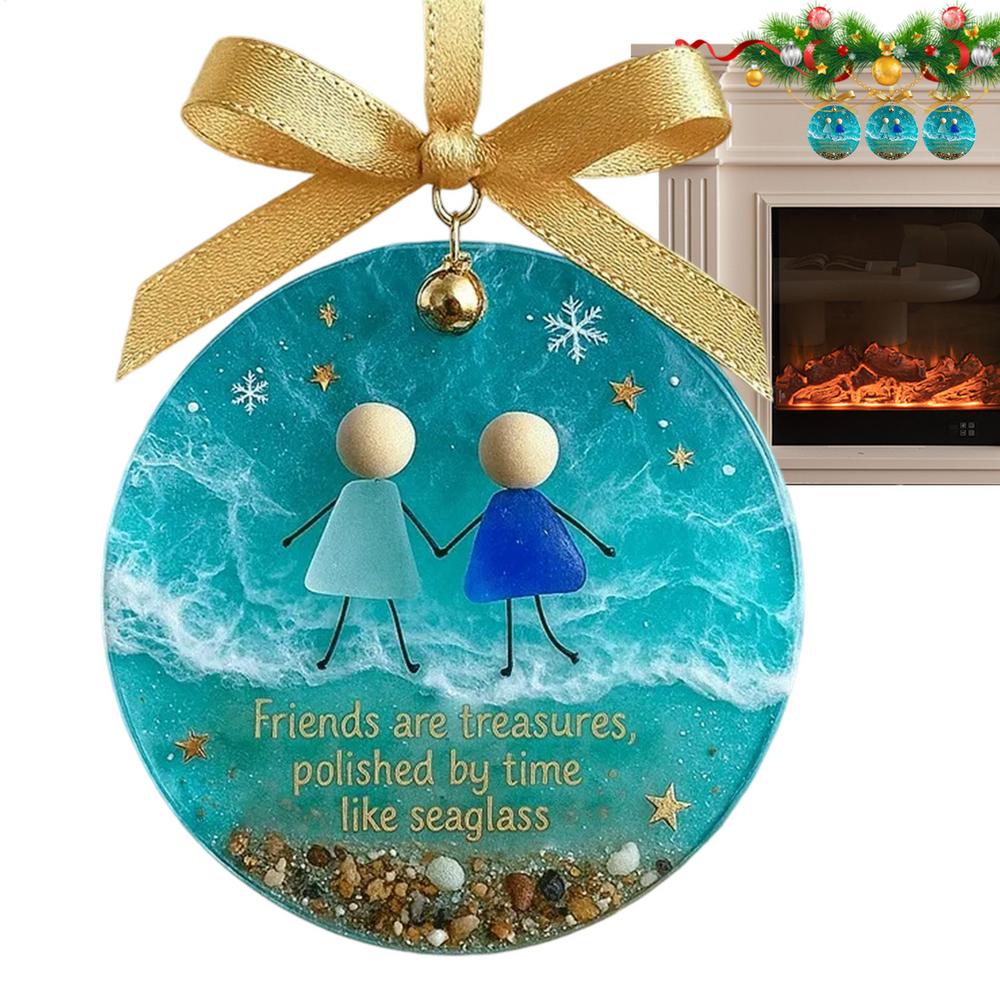 Friendship Ornaments 2D Acrylic Christmas Tree Pendant Art Friend Keepsake Pendant For Women Winter Home Colleague Holiday Bag