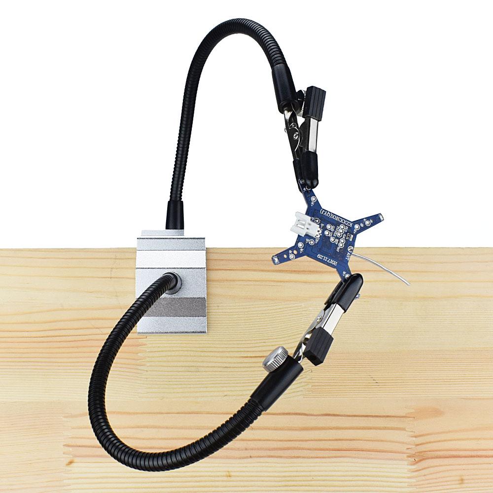NEWACALOX Table Clamp Soldering Helping Hand Welding PCB Holder Third Hand Tool Soldering Station for SMD Welding Repair Tool