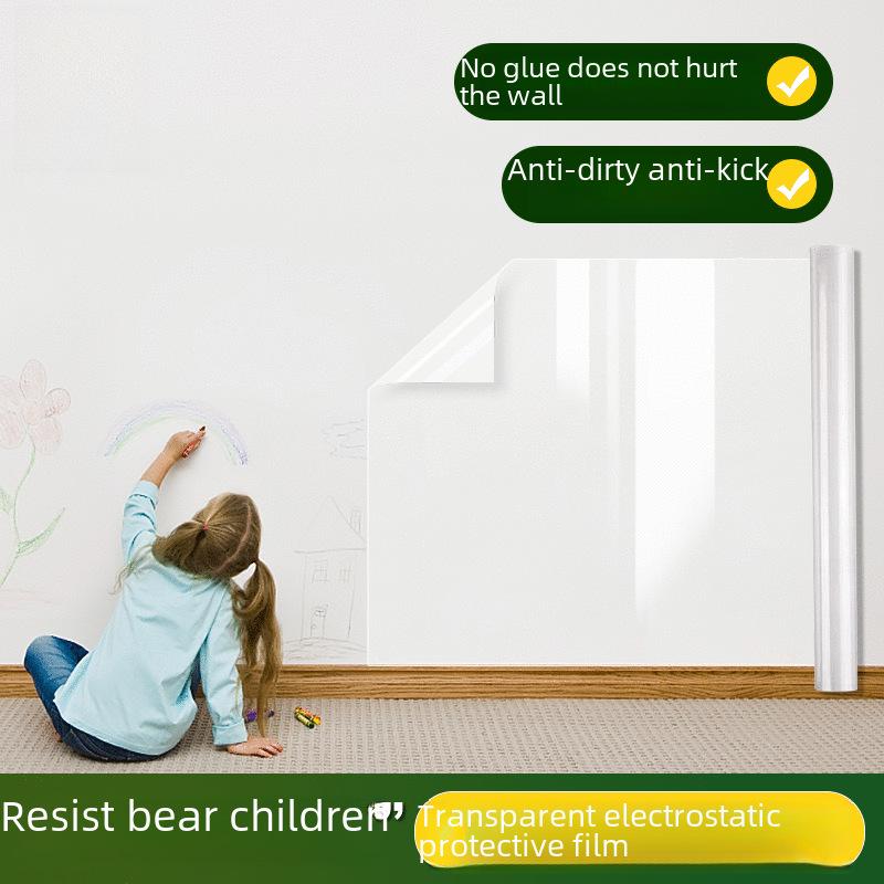 Transparent Electrostatic Wall Stickers: Kids' Room Decor & Protection Film