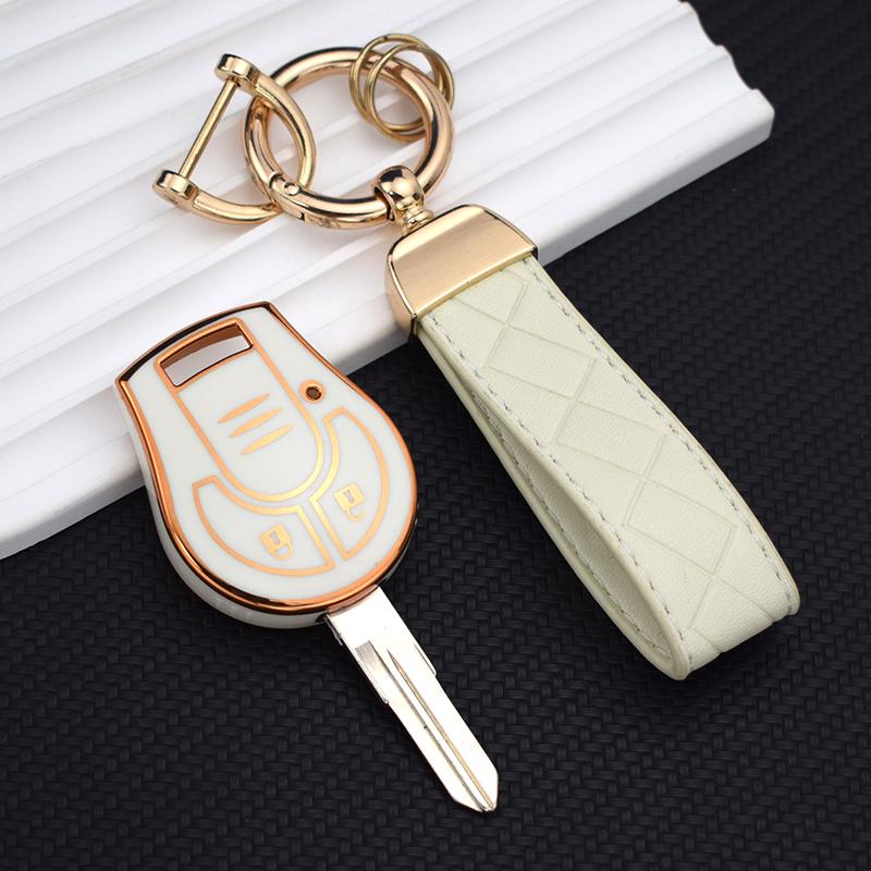Tpu Auto Key Fob Case Housing Remote Cover Smart Key Fob Mount Bag Fit For Nissan Juke Note Micra Cube Qashqai 2Buttons Auto Auto Accessories