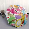 1pc Alice in Wonderland Automatic Opening/Closing Umbrella - Portable 3-Fold Design with 8-Bone Iron Frame, Outdoor, for Fans, Travelers, Da