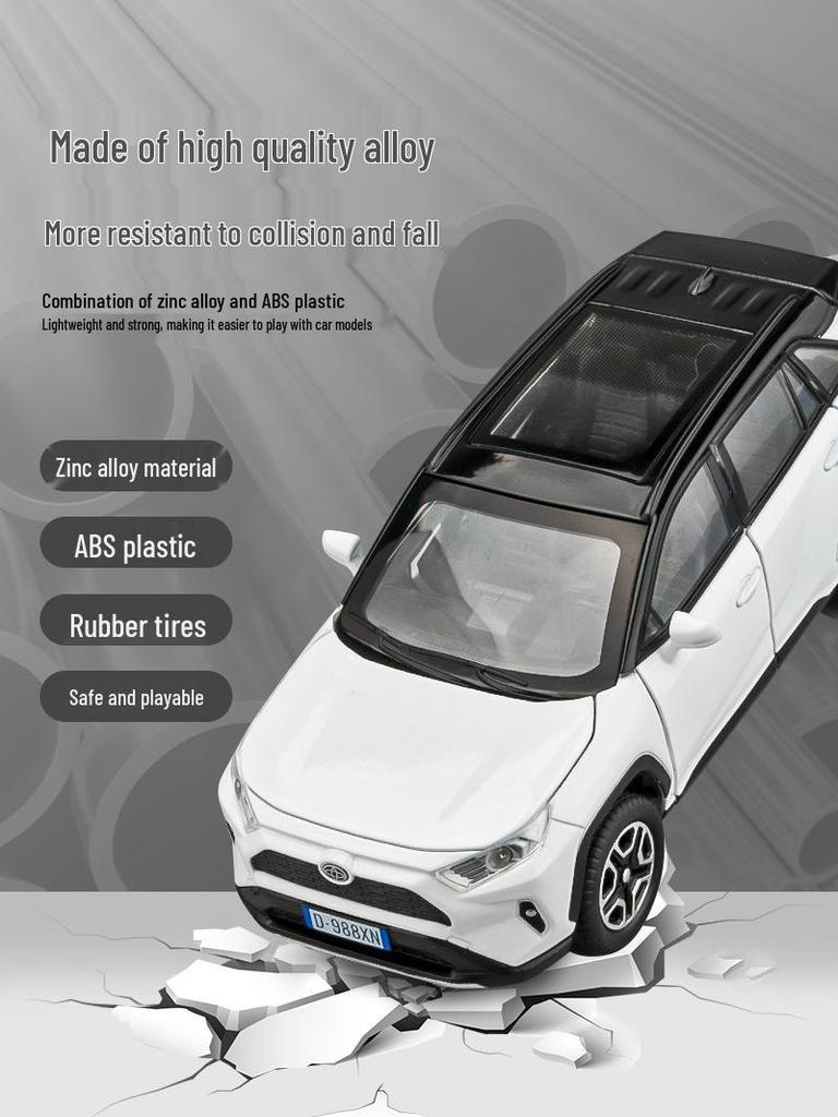 Jiaye 1:32 RAV4 Alloy Six-Door Off-Road Vehicle Toy Model with Sound & Light