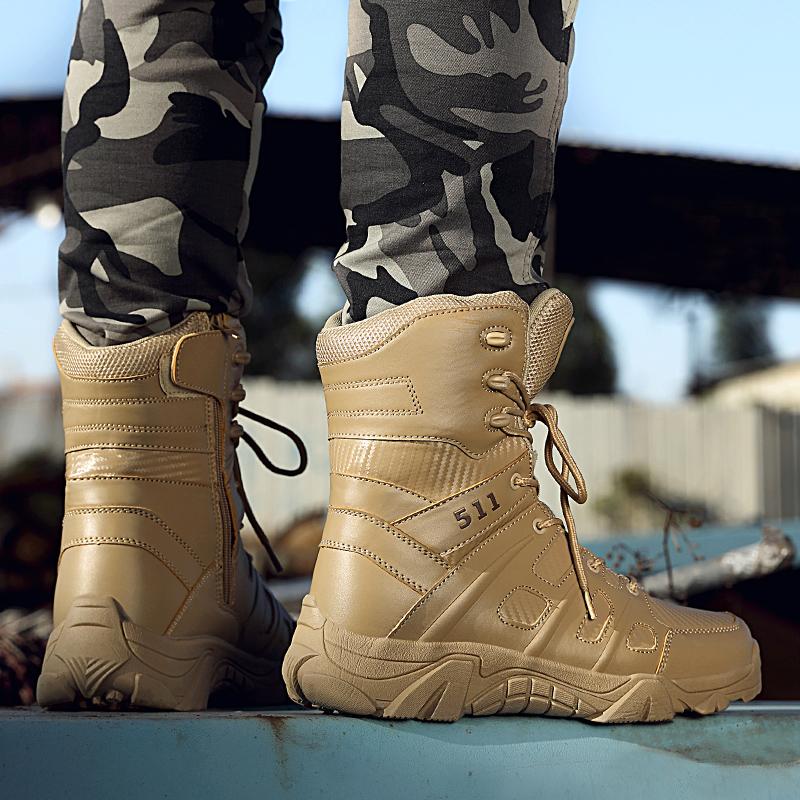 Men Tactical Boots Army Boots Mens Desert Waterproof Work Chelsea Shoes Climbing Hiking Shoes Ankle Men Outdoor Boots Big Size47