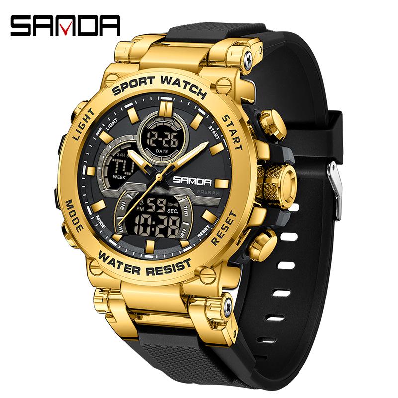 Sanda Luminous Waterproof Youth Watch - Multifunctional, Cool, and Personalized for Junior High Students