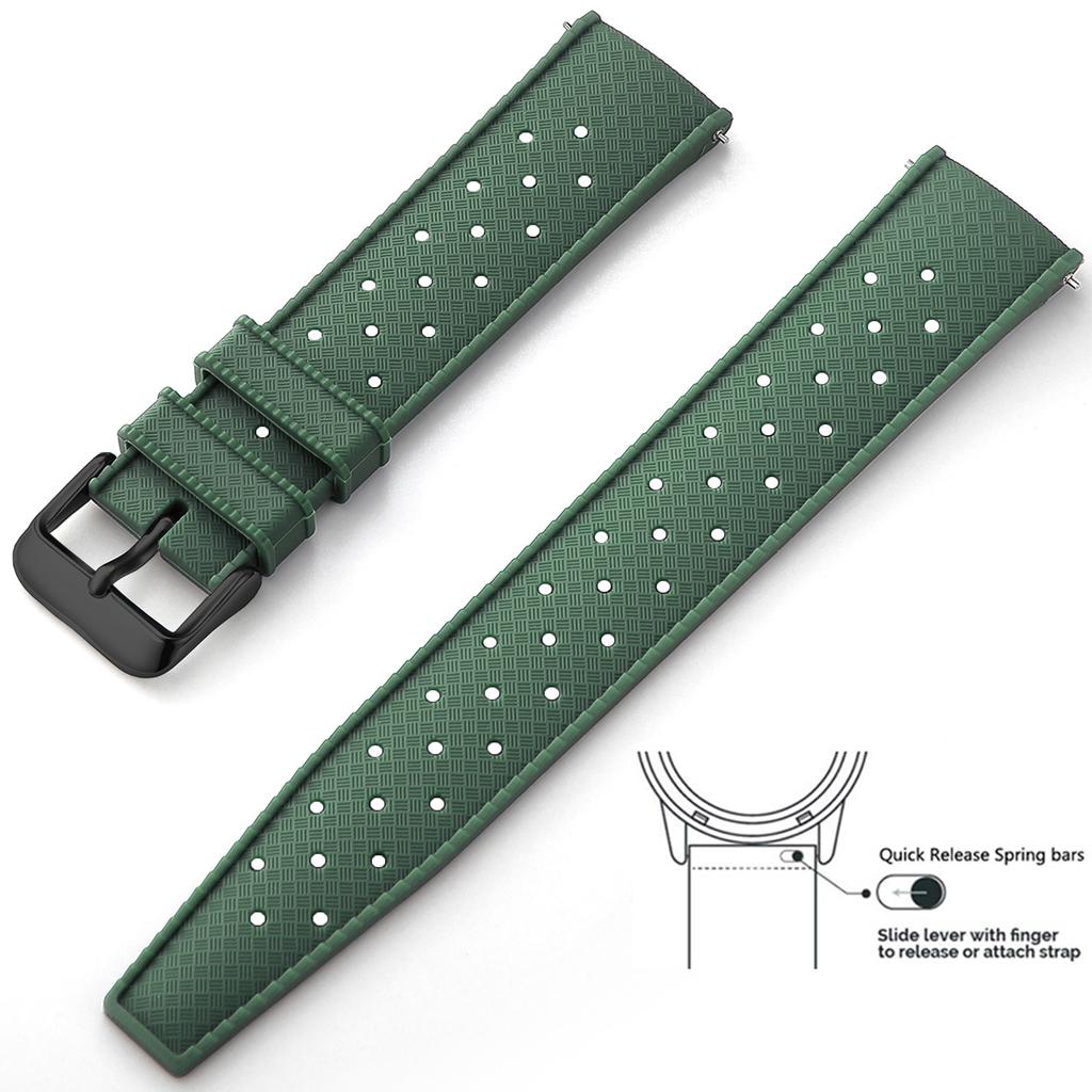 Tropical Silicone Watch Band Quick Release Watch Band 18mm 20mm 22mm Rubber Tropic Smart Watch Strap Waterpfroof Muti-Color