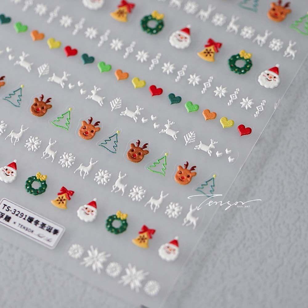 Christmas Snowman Halloween Nail Decals Manicure Ornaments Christmas Nail Decorations Nail Salon