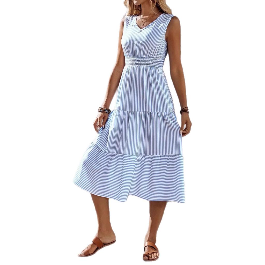 Women's Slim-Fit Elegant Striped Dress