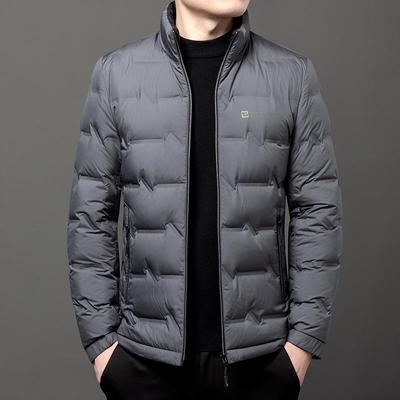 Veste Légère en Duvet de Canard pour Homme - Col Montant, Chaude pour l'Hiver, Idéale pour les Vêtements d'Affaires et Décontractés