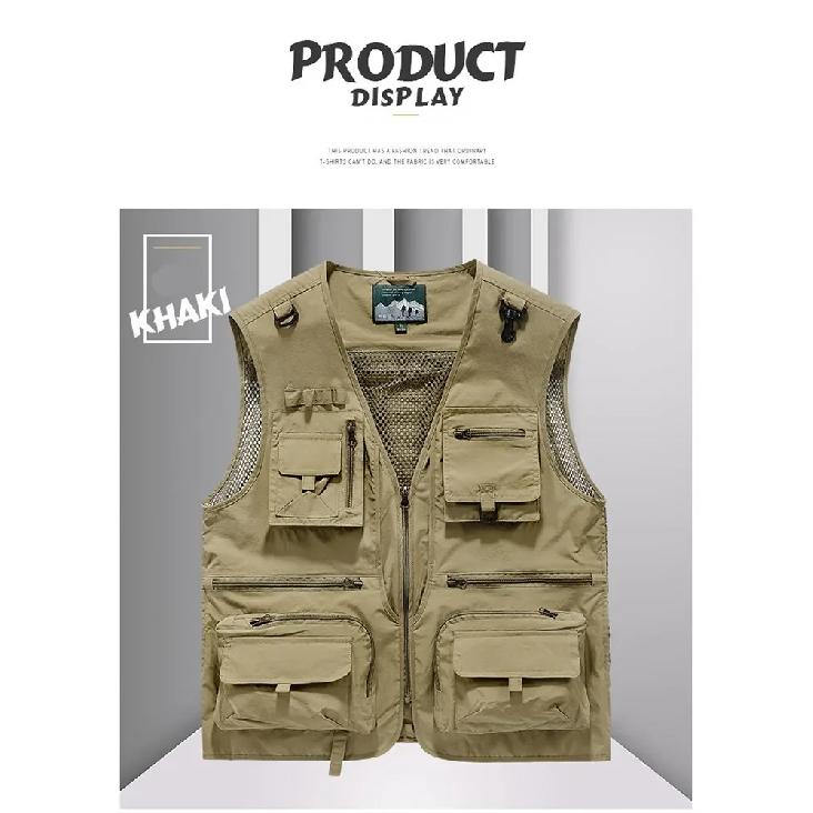 14 Pockets Summer New Men US Tactical Hiking Fishing Vest Mens Photographer Waistcoat Mesh Cargo Sleeveless Jacket Tool Vest