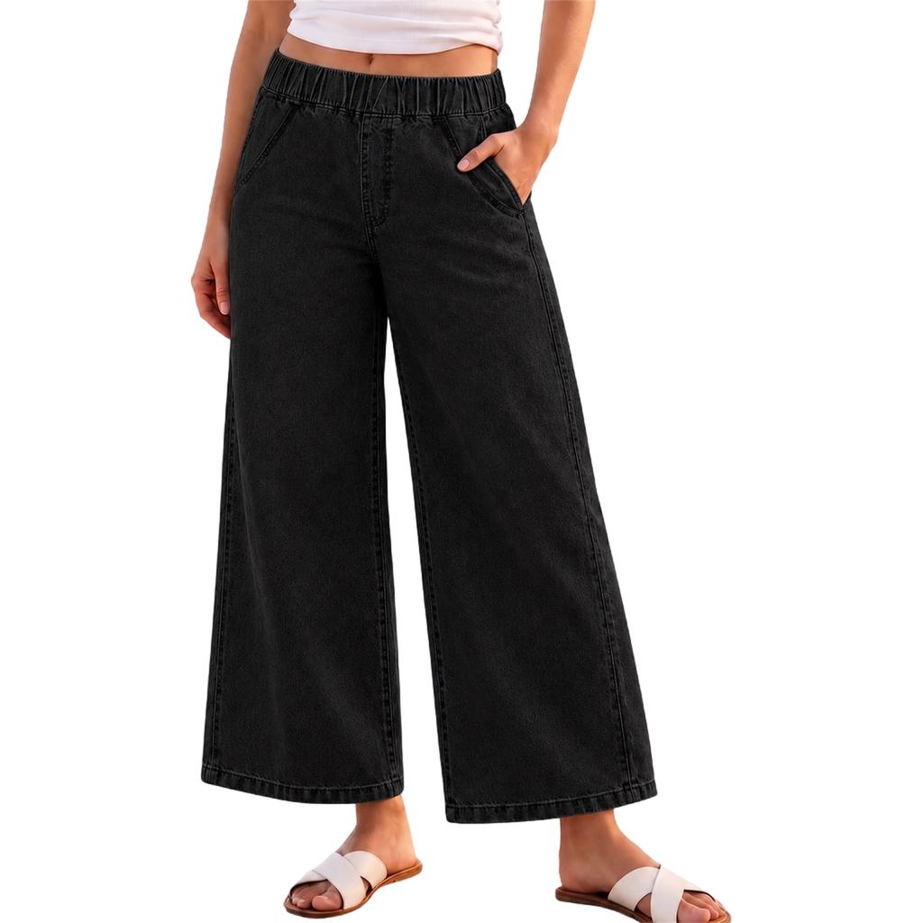Women's High Waisted Wide Leg Straight Jeans Loose Fit Versatile Denim Pants for Spring Fall