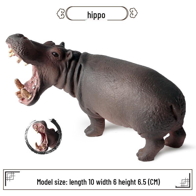 Cognitive Realistic Hippopotamus Model Toy for Early Childhood Education - Desktop Ornament, Children's Day Gift