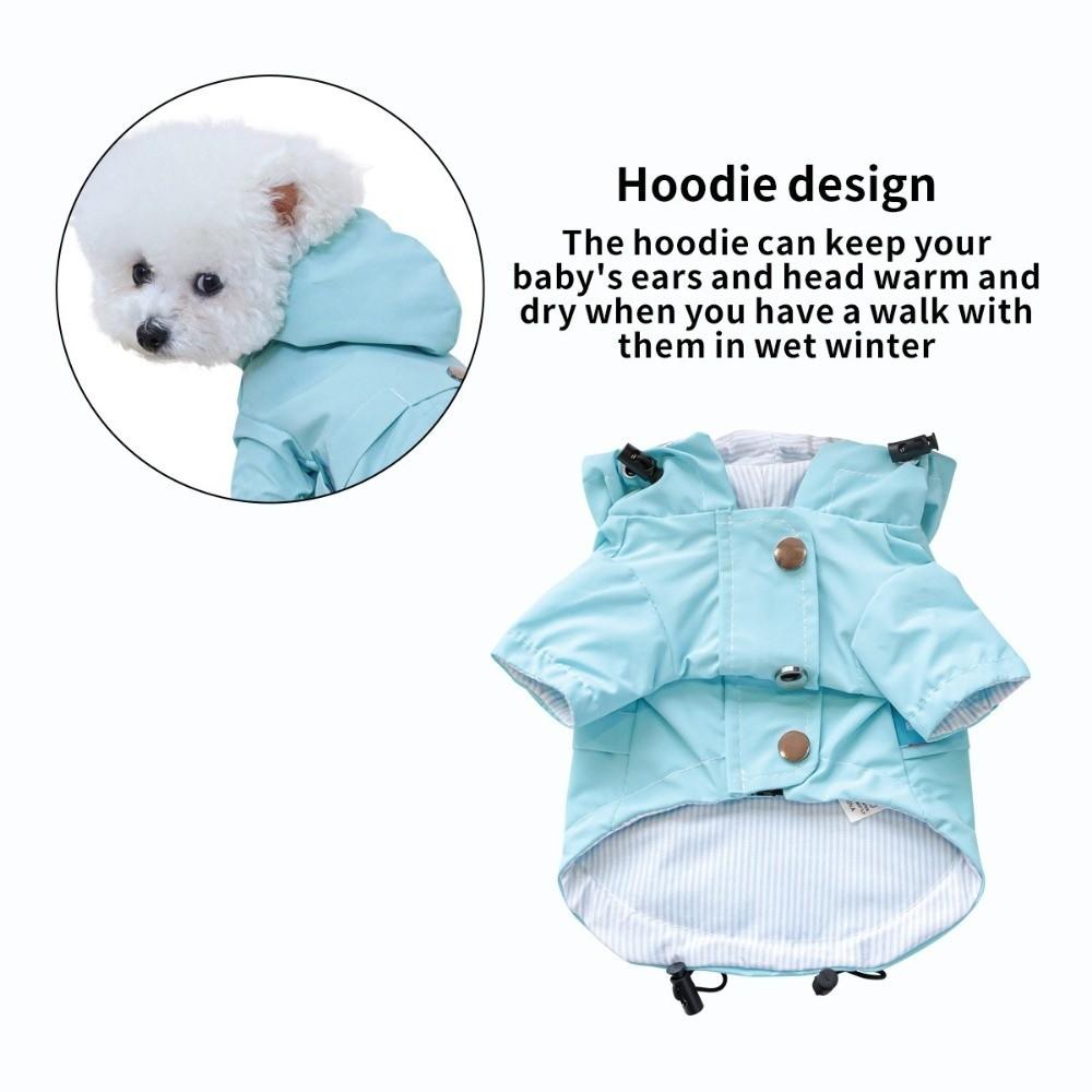 Windproof Dog Hooded Raincoat Two Legged Adjustable Dog Rain Jacket with Zipper Dog Stormcoat Pet Supplies