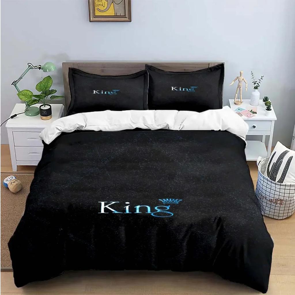 Sale Fashion King Queen Bedding Set Single Twin Full King Size Cute Animals Bed Linen Adults Teens Bedroom Luxury Gift