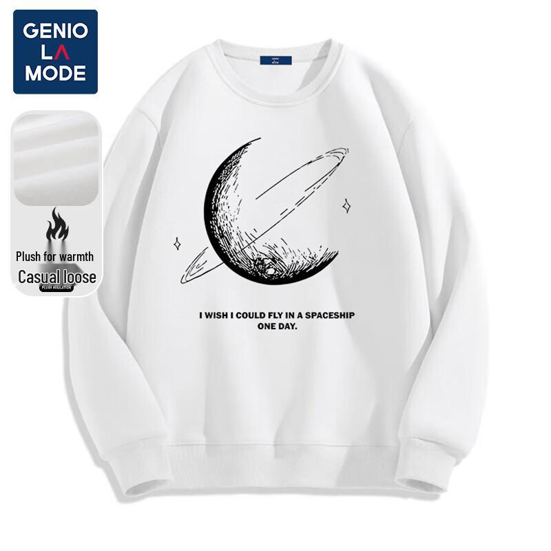 GENIOLAMODE Men's Heavyweight American Style Crewneck Sweatshirt