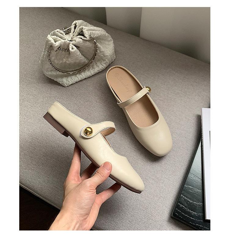 Inner Heightening Bag Head Half Slippers Women's Summer Outer Wear 2025 New French High-end Lazy One-pedal Silver Single Shoes