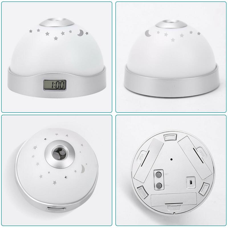 Led Digital Projector Alarm Clock 7 Color Changes Time Display Easy To Set Multi-color Night Light