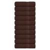 Hand Towels 10 Pcs Brown 50x100 Cm 360 G/m² 100% Cotton
