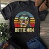 Retro Rottweiler Mom Rott Dog Mother Pet Rottie Mama T Shirt for Lovers Funny Vintage Vintage Washed Top For Everyday Wear