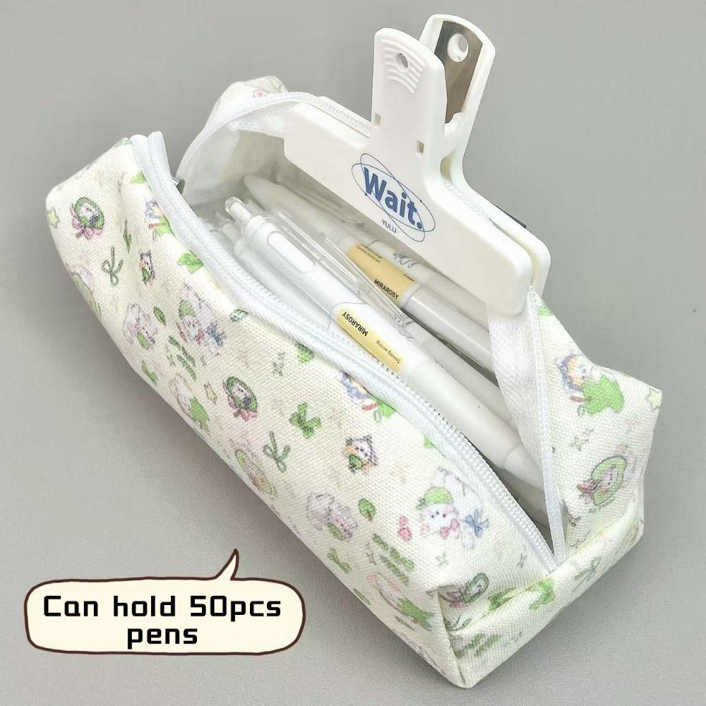 Canvas Pen Bag Cat Printted Patterns Stationery Bag Multi-Purpose Pencil Box  School Office
