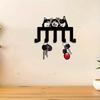 Modern Animal Hooks Heavy Duty Iron Wall Mount with 5 Hangers Husky Dog Design Simple Entryway Storage for Hallway Bedroom