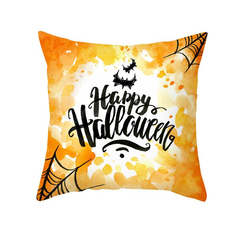 Halloween Pillow Cover Cartoon Pumpkin Head New Peach Skin Cushion Cover Sofa Cushion