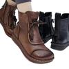 Short boots women's winter women's two cotton flat-bottomed non-slip women's shoes soft leather mother shoes velvet boots