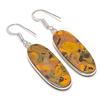 Natural Fruit Jasper Gemstone Handmade 925 Sterling Silver Earring 2.09" AE-11418