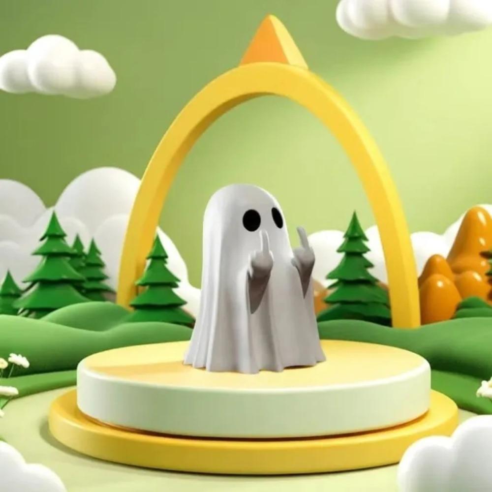 Decorazione Auto Dito Medio Luminoso Statua Fantasma Carina Creativa Piccolo Fantasma Spaventoso Figure in Plastica Artigianato Casa Decorazione Wiccan