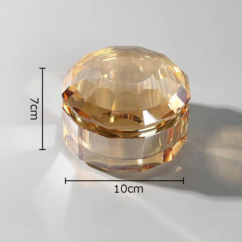 

Geometric Decorative Crystal Storage Jar Transparent Candy Jar Small Objects Jewelry Organizer Box Aromatic Liquid Container