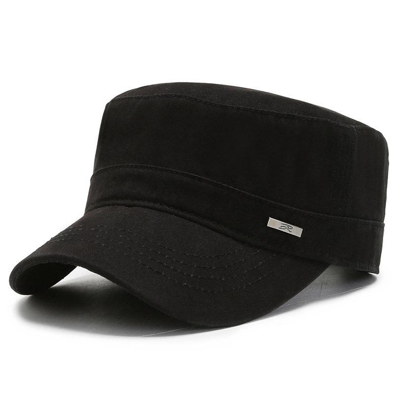 Spring and Autumn Fashion Flat Top Hat Outdoor Leisure Fishing Hat Versatile Sports Sun Hat Pure Cotton Four Seasons