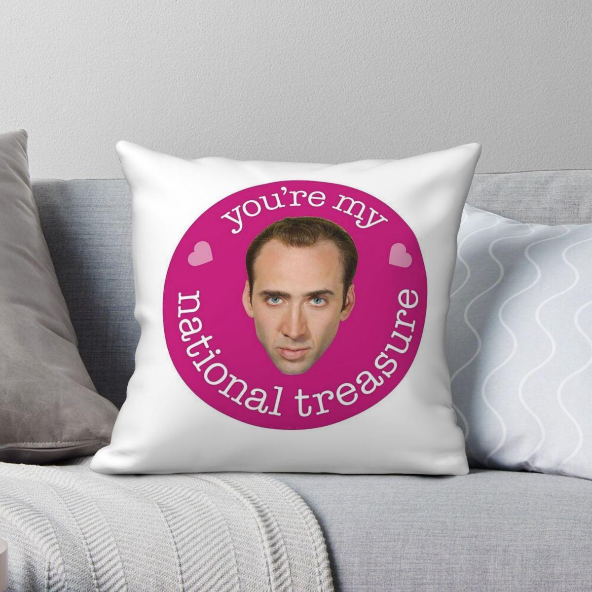 Green Harvest Unisex Nicolas Cage National Treasure Square Pillowcase Polyester Linen Velvet Creative Decorative Throw Pillow Case Sofa Cushion Cover