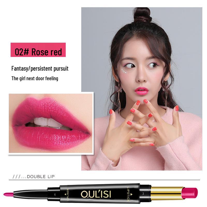 Waterproof Matte Lipstick & Gloss Dual-Ended Lip Liner for Women