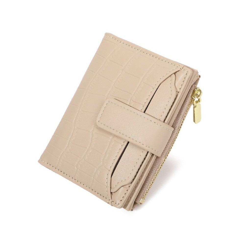 Two-fold Women Short Wallet Solid Color PU Card Bag Versatile Folding Wallet  Shopping