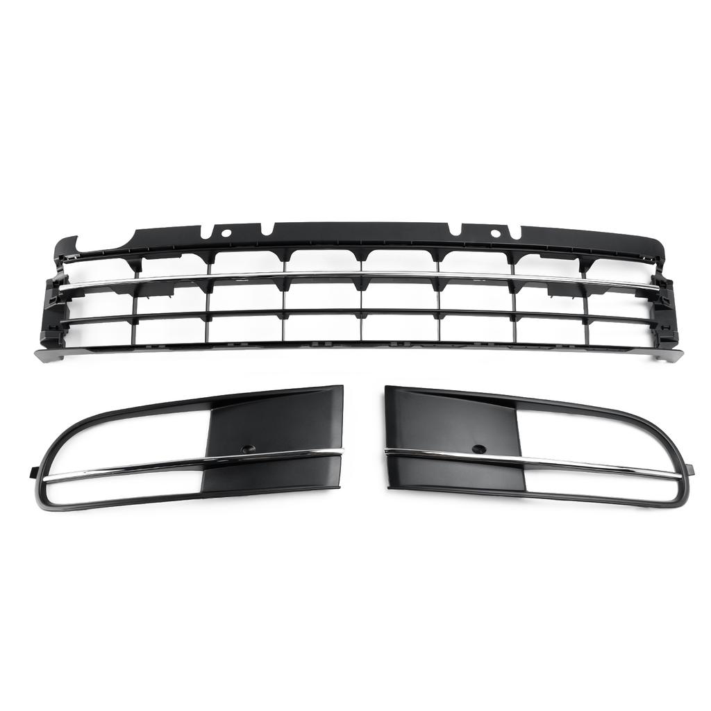 Front Bumper Lower Grille + Fog Light Grill Fit VW Beetle 2012-2016 W/ Chrome